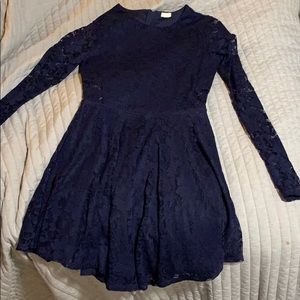 GARAGE Navy Blue Lace Dress